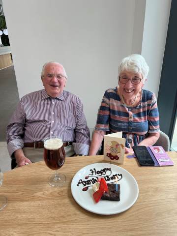 Mr and Mrs Alder, homeowners at Mayfield Watford, celebrate 65 years of marriage