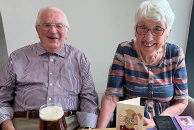 Mr and Mrs Alder, homeowners at Mayfield Watford, celebrate their 65th wedding anniversary