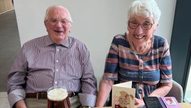 Mr and Mrs Alder, homeowners at Mayfield Watford, celebrate their 65th wedding anniversary